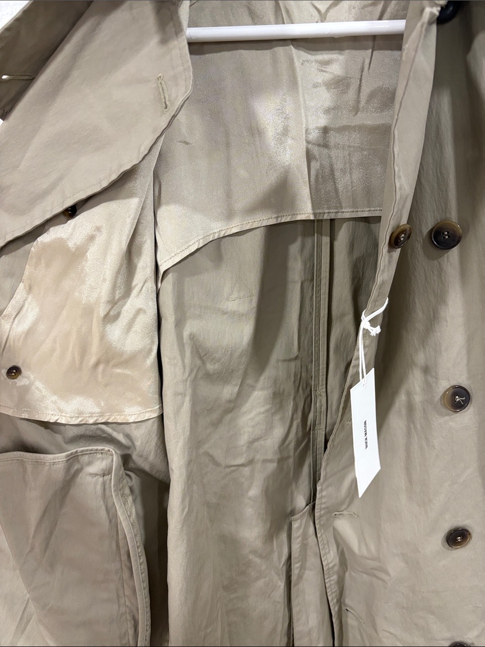 Buck Mason Dried Olive Signature Trench Coat Belted XS Retail $598 NWT - Picture 10 of 16